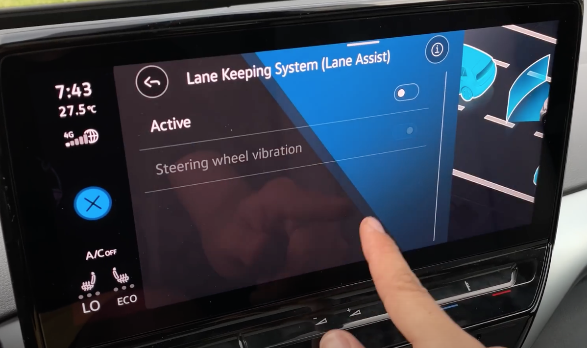 2021 Volkswagen ID.4 Vehicle Settings Driver Assistance Settings